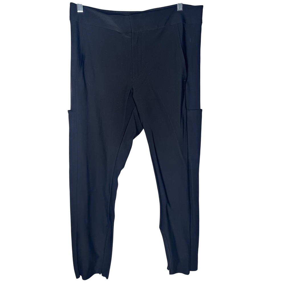 Athleta Stellar Trouser Black High Rise Ankle Zip Cargo Pocket Pants Womens 12